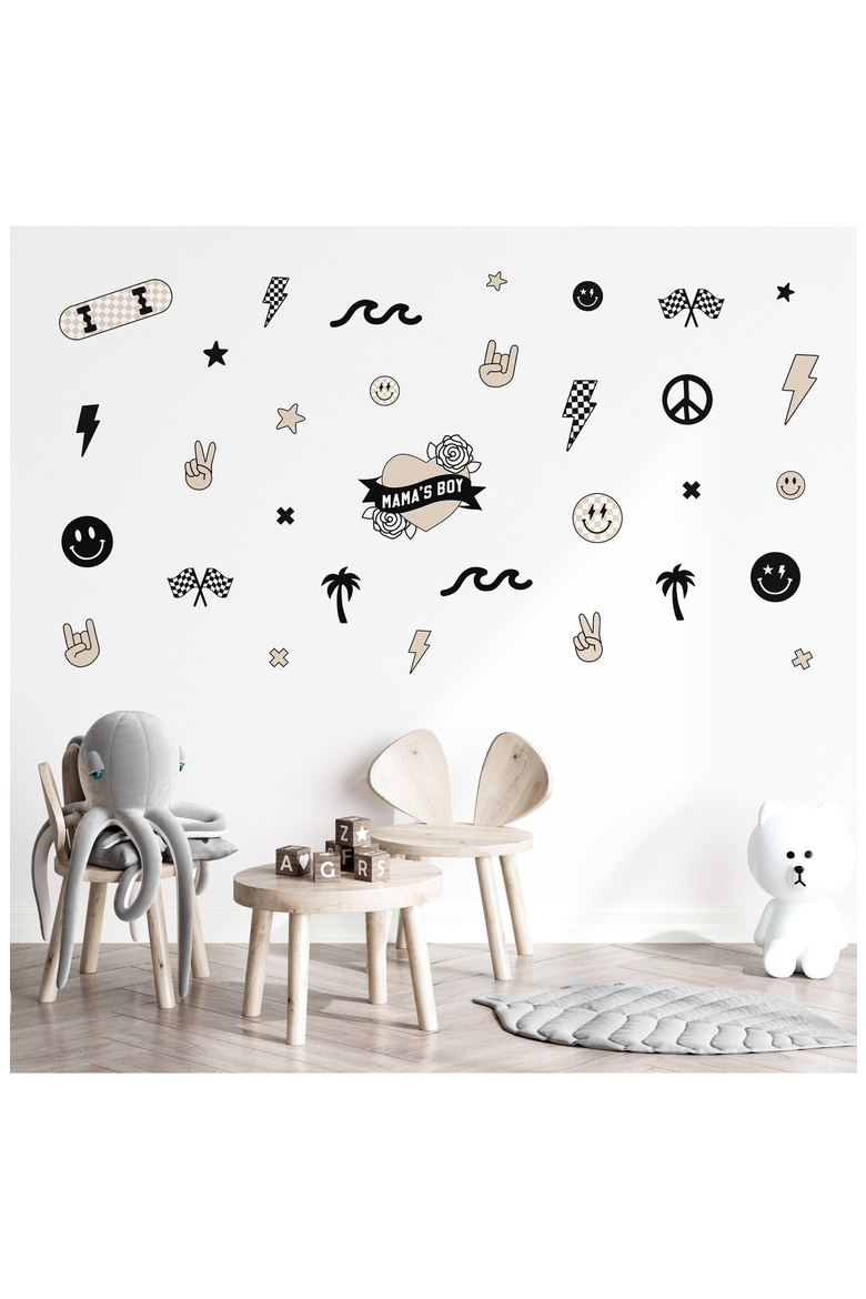 Peel and Stick Fabric Wall Stickers, Alternate, color, Boyhood
