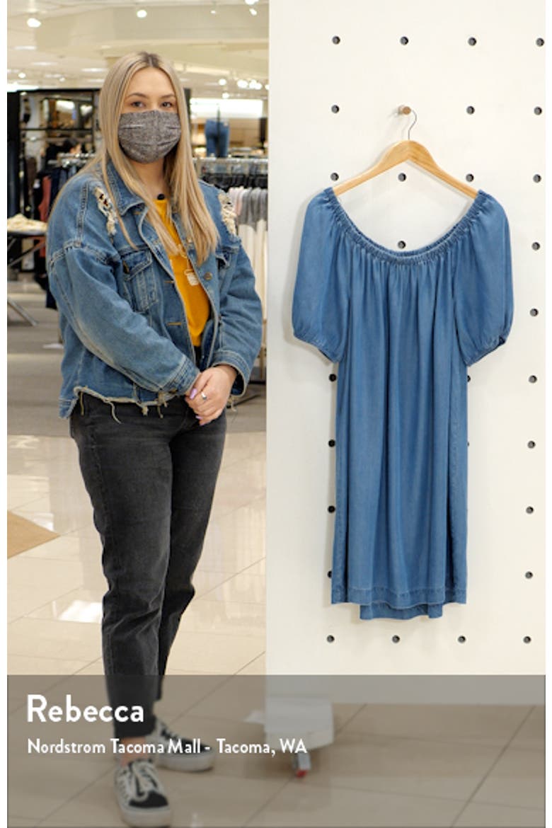 Ceyda Off the Shoulder Chambray Dress video