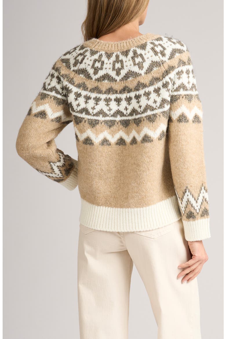 Janis Fair Isle Sweater, Alternate, color, NEW BISCOTTI