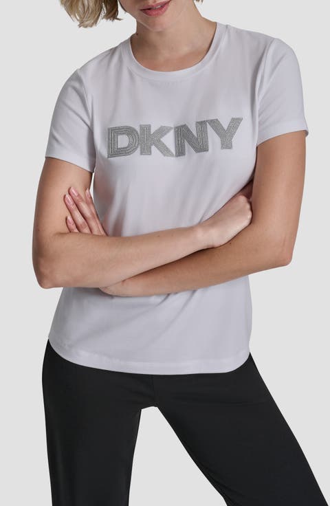 Metallic Embroidered Cotton T-Shirt