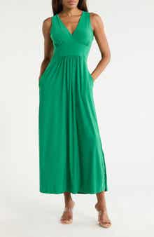 Sleeveless V-Neck Midi Dress