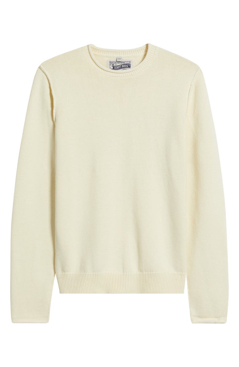 Schott NYC Lightweight Cotton Sweater, Alternate, color, Off White