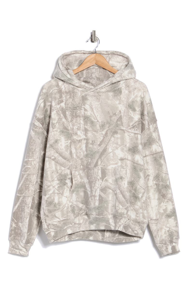 DENIM AND FLOWER Relaxed Fit Camo Hoodie, Alternate, color, Light Grey Camo