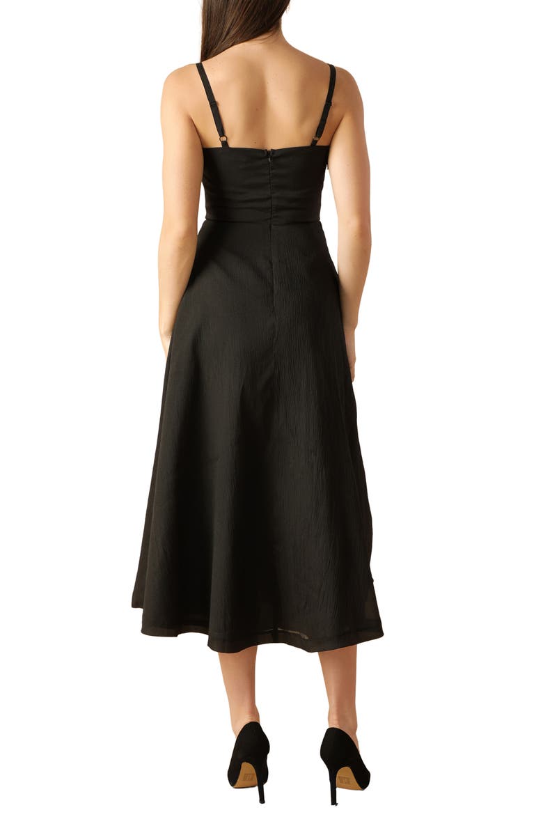 FLYING TOMATO Ruffle Midi Fit & Flare Dress, Alternate, color, Black