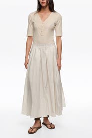 Bimba y Lola Striped A-Line Skirt