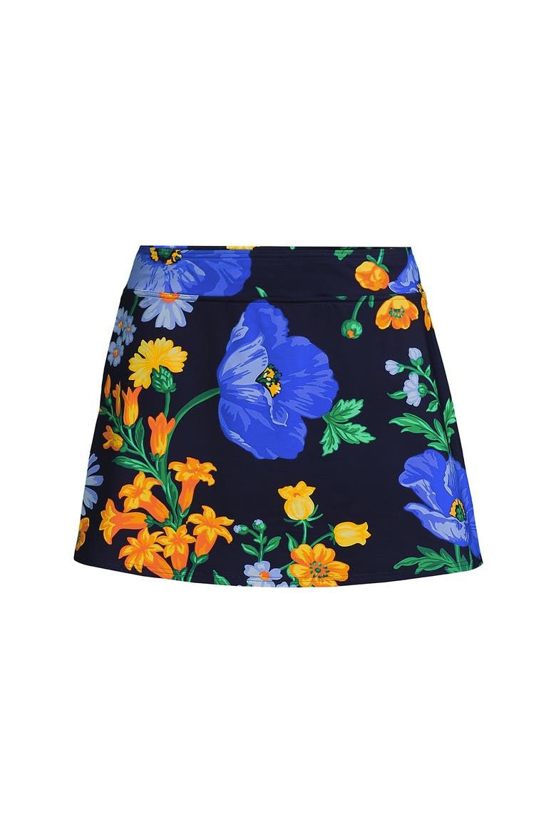 Plus Size Tummy Control Swim Skirt, Alternate, color, Navy/Exploded Poppy Floral