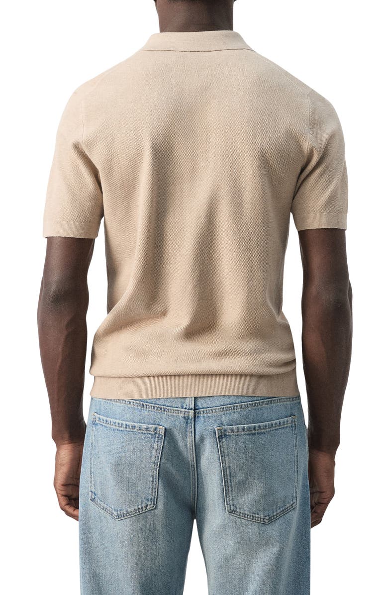 MANGO Fine Knit Polo, Alternate, color, Beige