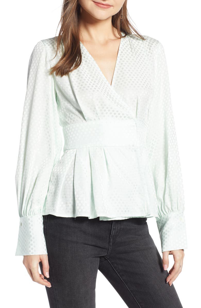 Something Navy Waist Detail Jacquard Top, Main, color,