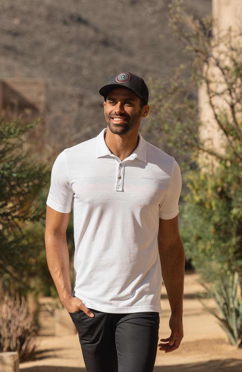 TravisMathew Gulf Side Stripe Polo, Alternate, color, White