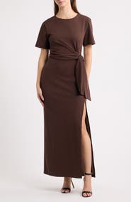 Line & Dot Coen Tie Waist Maxi Dress