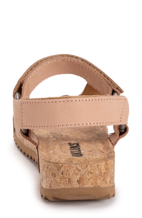 Muk Luks Piper Platform Wedge Sandal In Blush Nubuck