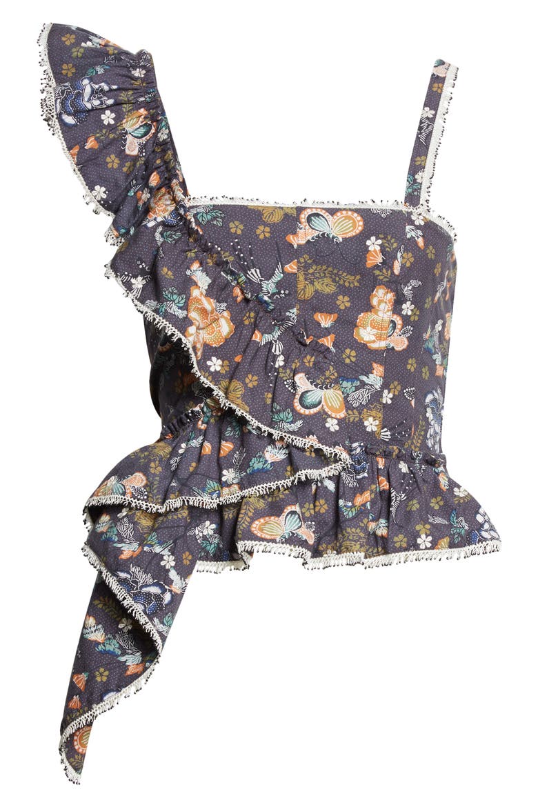 Mia Printed Ruffle Tank, Alternate, color, WILDWOOD