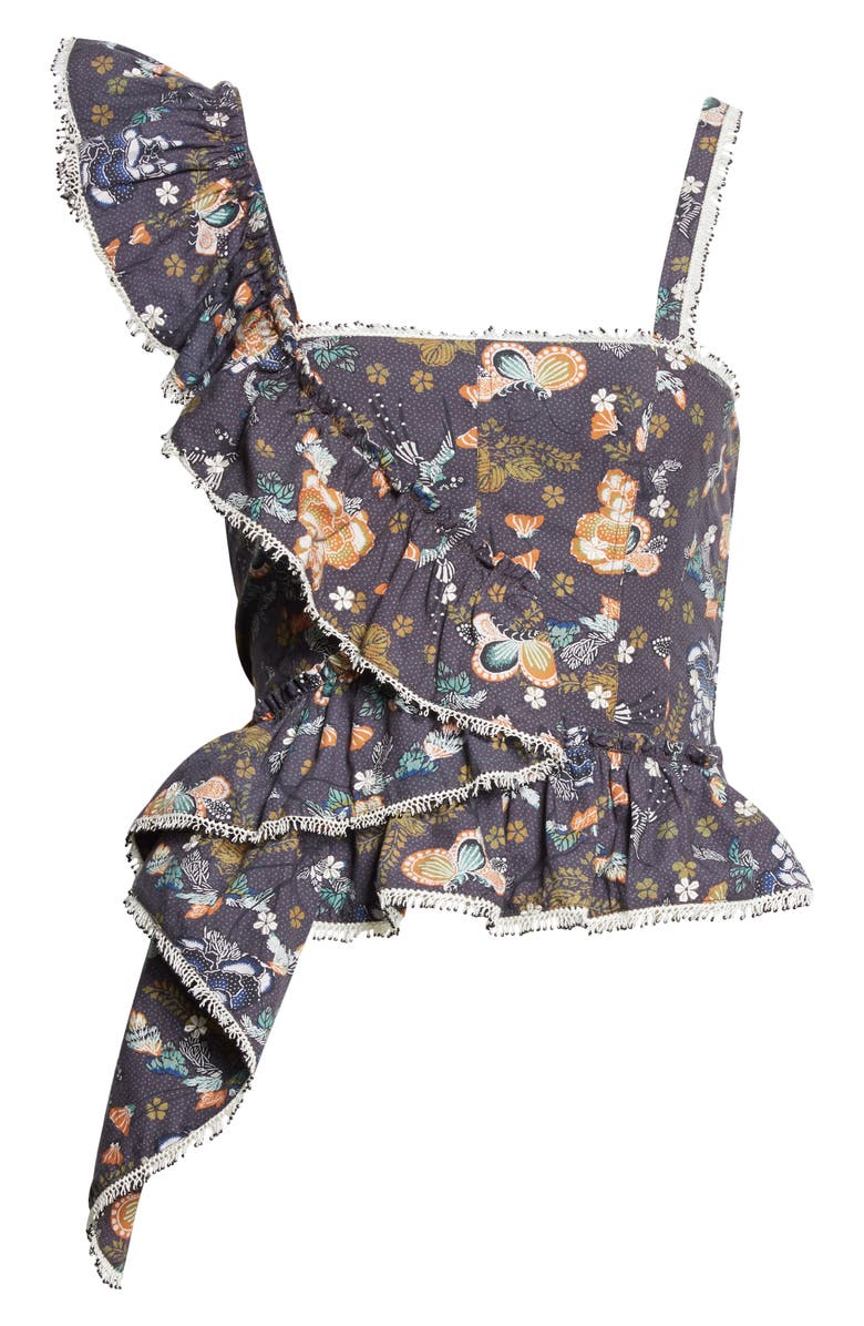 Ulla Johnson Mia Printed Ruffle Tank, Alternate, color, 