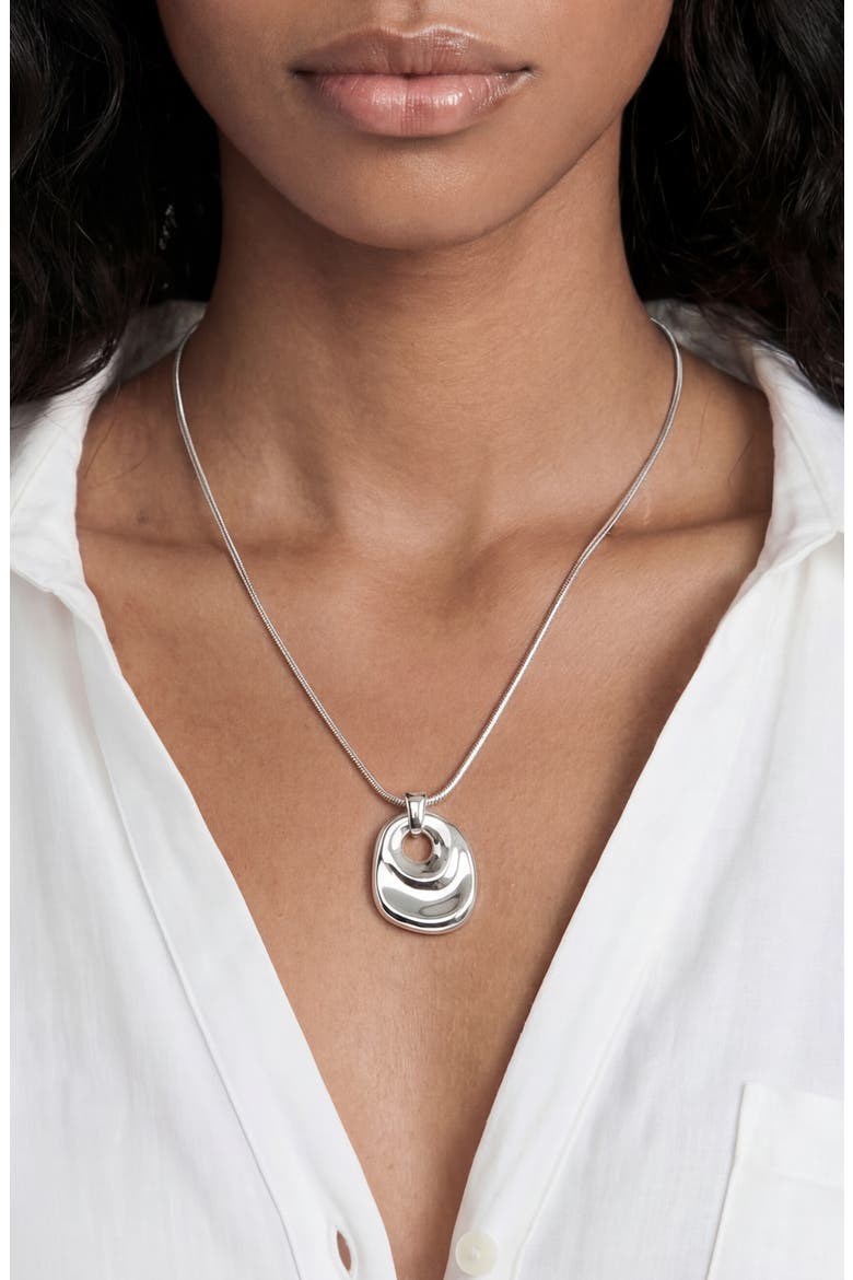 Liquid Pendant Necklace, Alternate, color, SILVER
