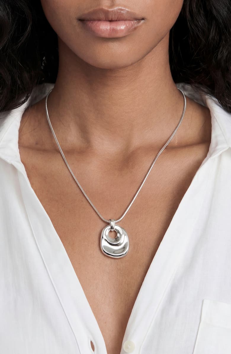 Ettika Liquid Pendant Necklace, Alternate, color, Silver