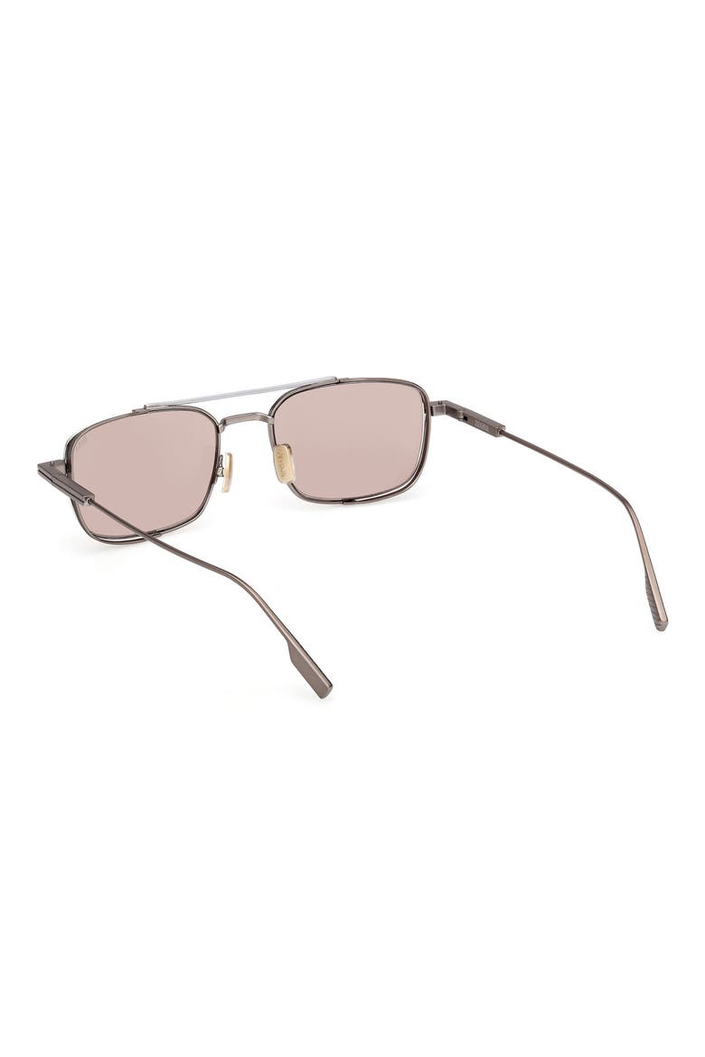 54mm Rectangular Sunglasses, Alternate, color, ANILINE / PALLADIUM / BROWN