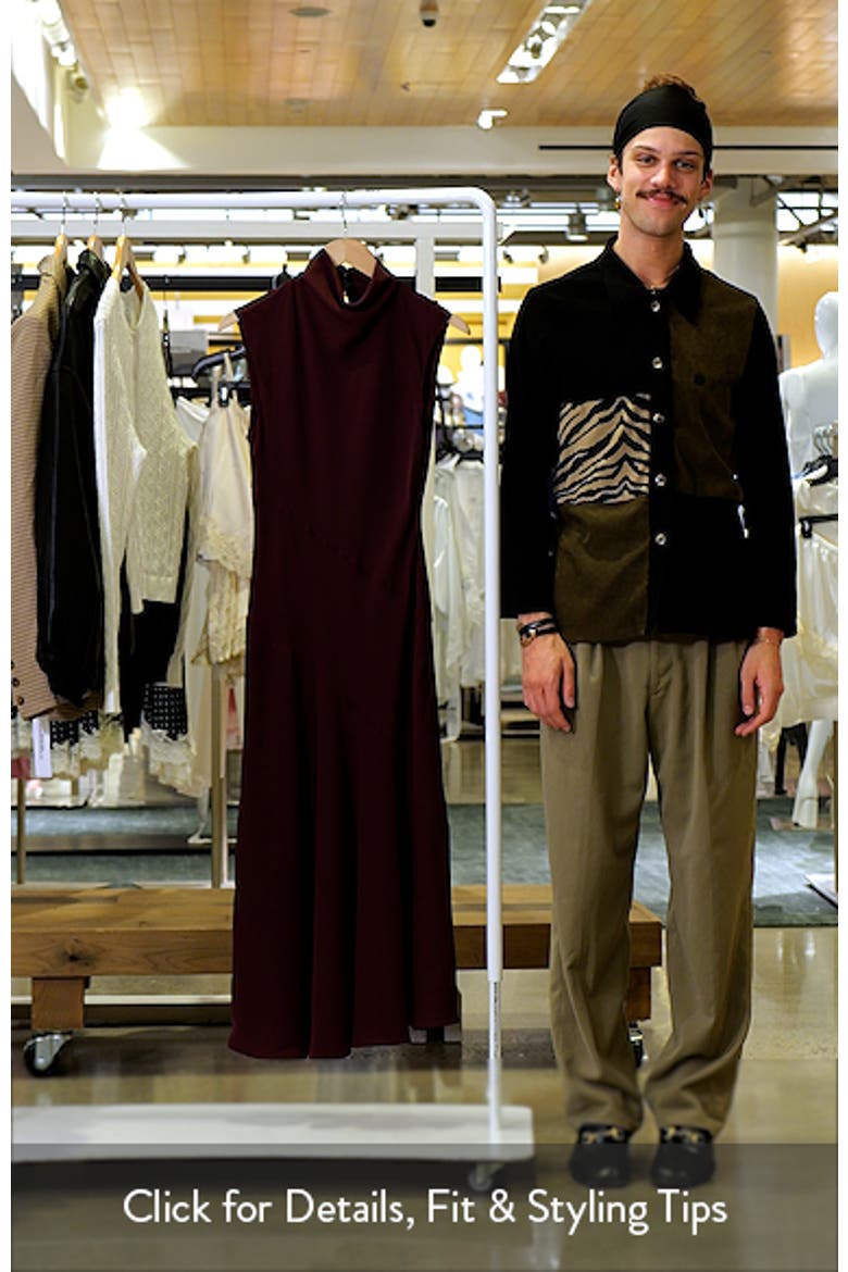 Drape Mock Neck Sleeveless Midi Dress video
