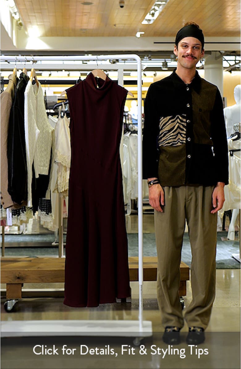 Drape Mock Neck Sleeveless Midi Dress, sales video thumbnail