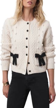 MINT VELVET Bow Detail Wool Blend Cardigan