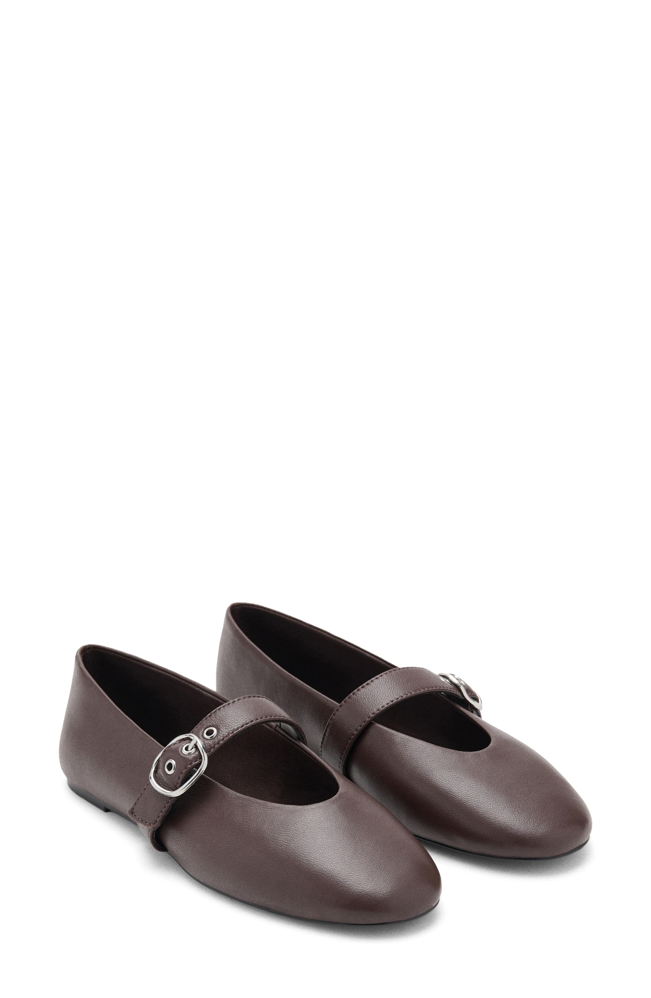 MANGO Mary Jane Ballet Flat, Main, color, Chocolate