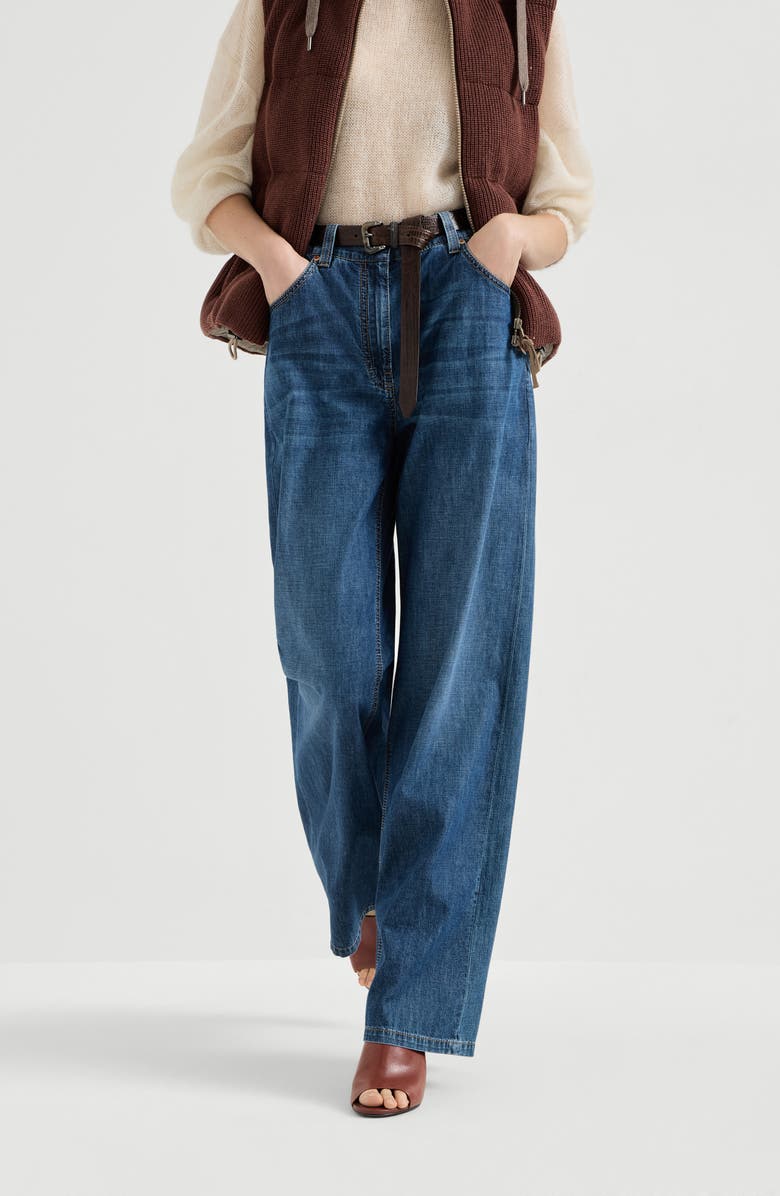 Brunello Cucinelli Baggy trousers, Alternate, color, Denim