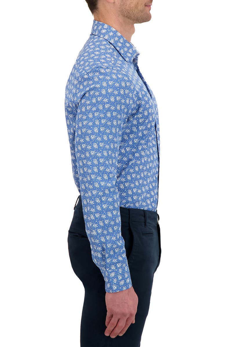 Report Collection Slim Fit Floral Performance Dress Shirt, Alternate, color, 41 Navy