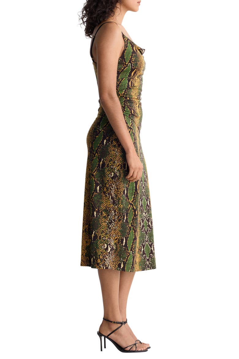 Claudia Cowl Neck Midi Slipdress, Alternate, color, SERPENTE MINI CARAWAY