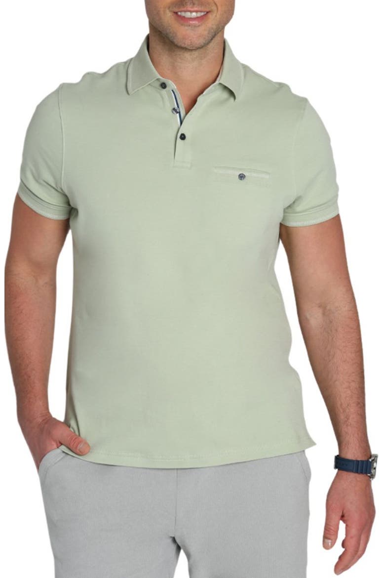 Solid Cotton Polo, Main, color, SAGE GREEN