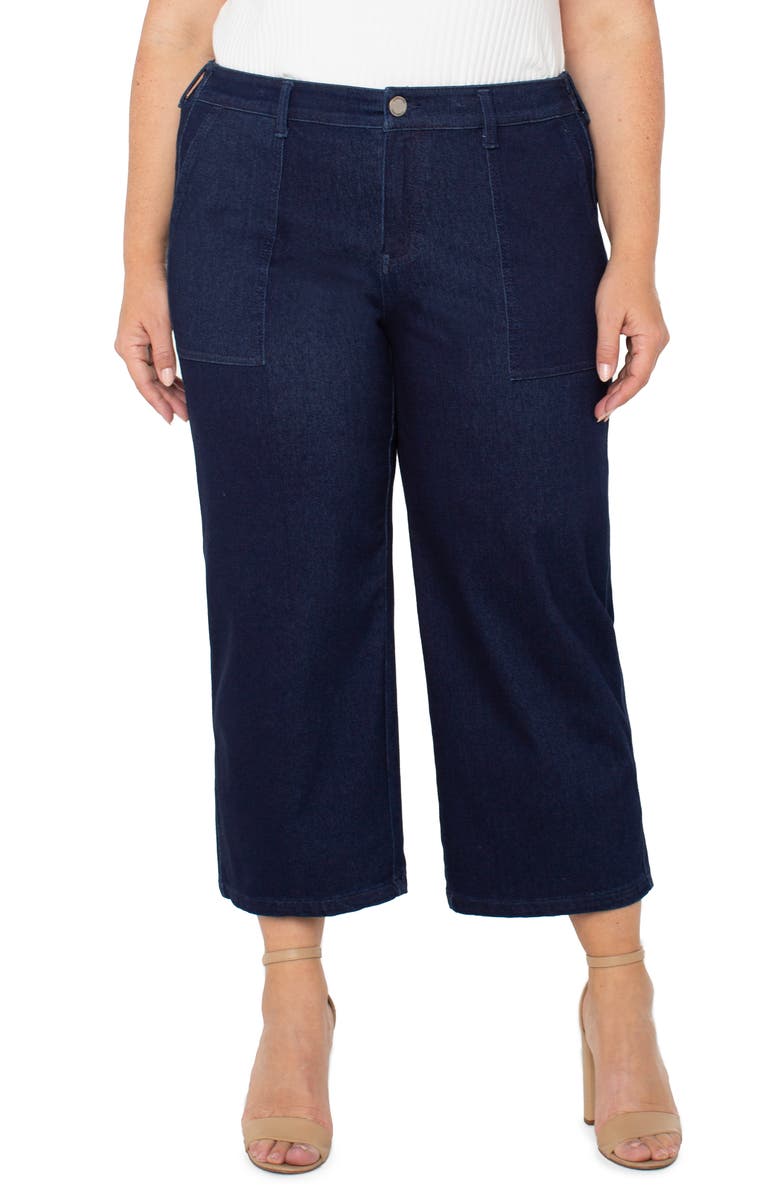 Liverpool Los Angeles Wide Leg Crop Jeans, Main, color, Indigo Rinse