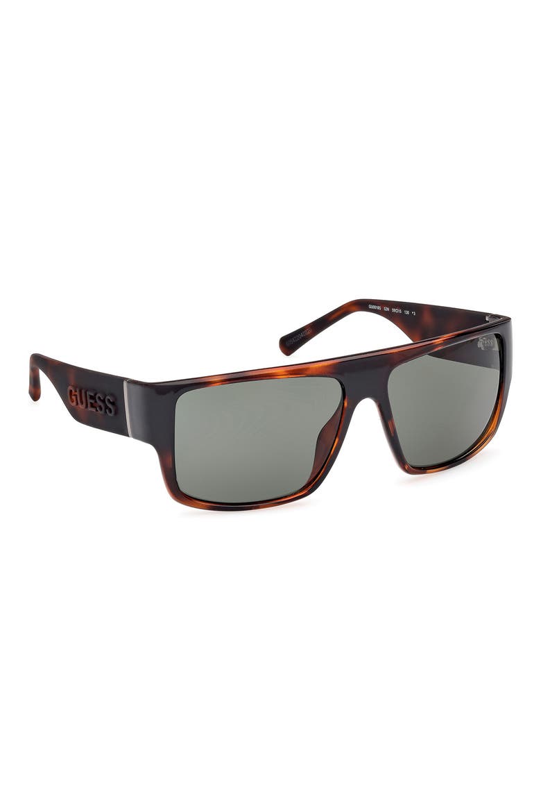 Rectangular Sunglasses, Alternate, color, DARK HAVANA / GREEN