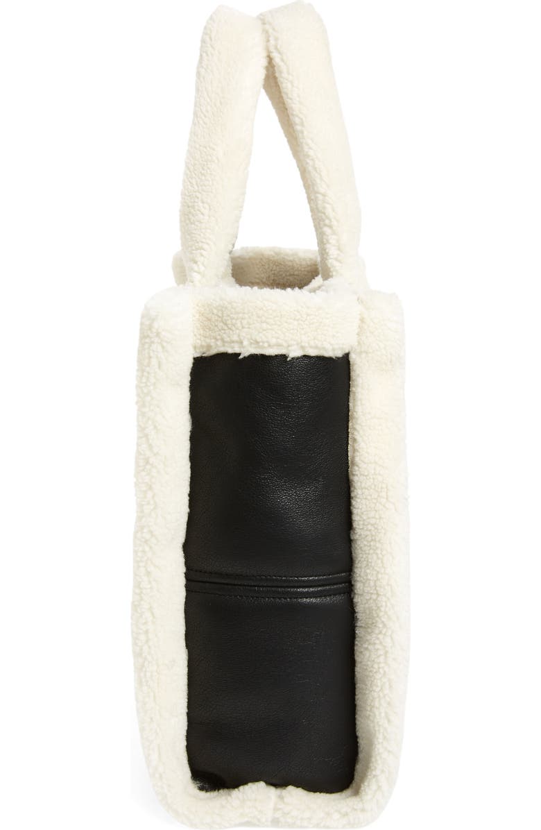 Stand Studio Medium Lolita Faux Shearling & Faux Leather Tote, Alternate, color,