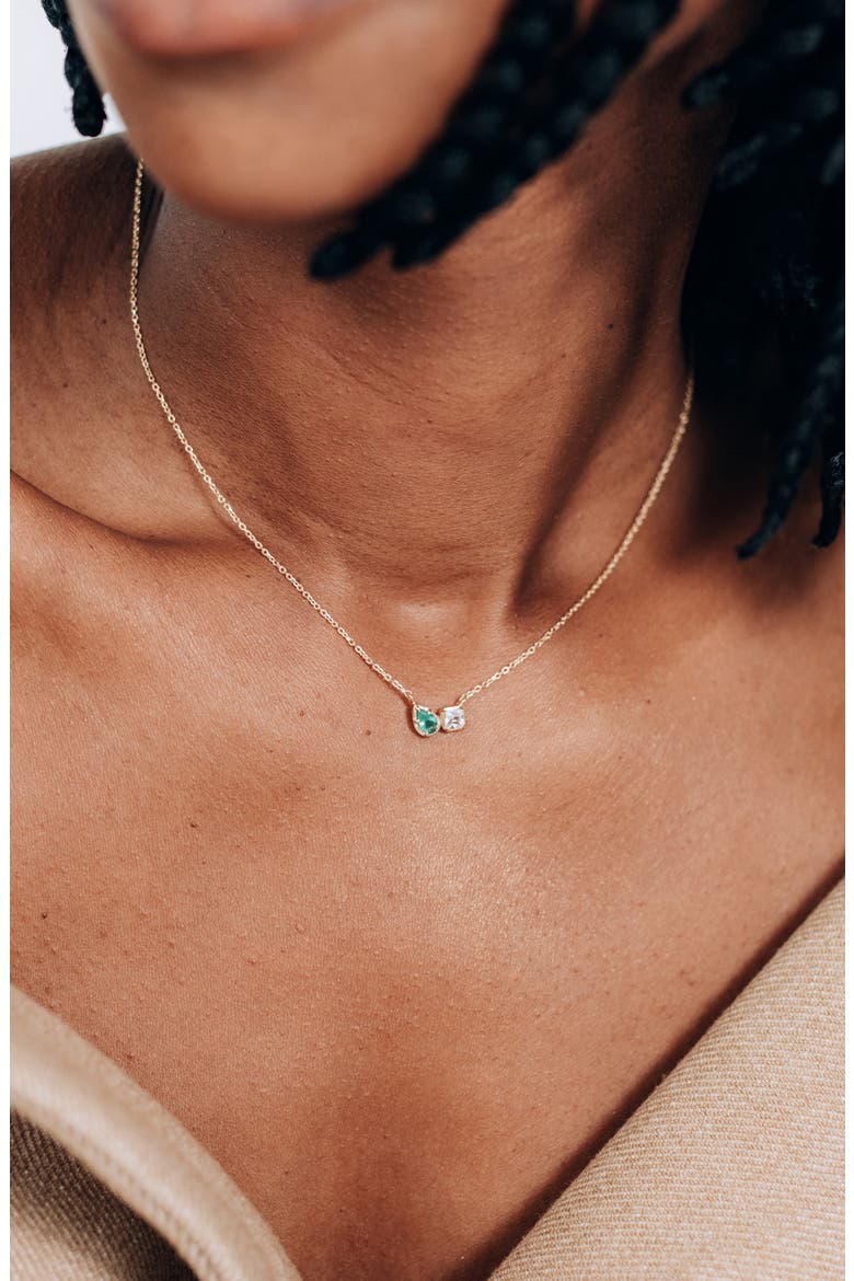 Mélia Toi Et Moi Necklace, Alternate, color, GREEN