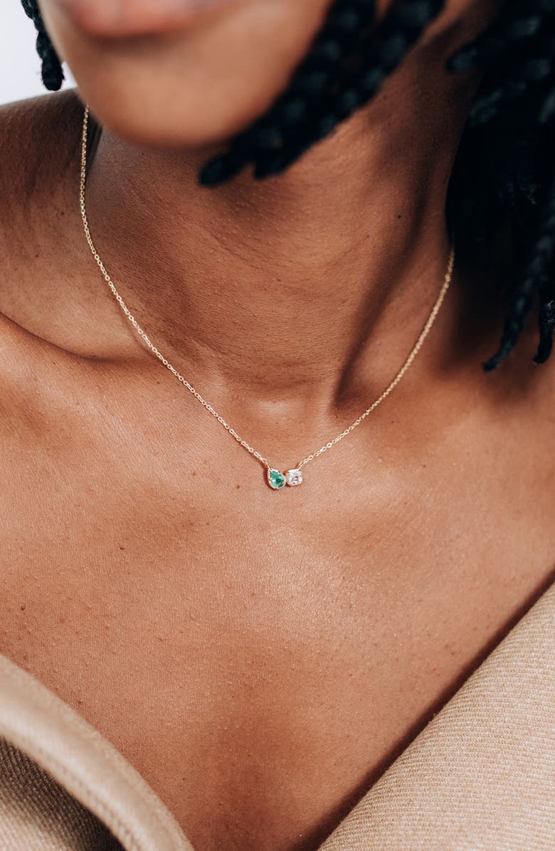 Anzie Mélia Toi Et Moi Necklace, Alternate, color, Green