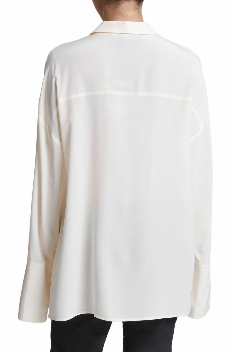 Santorelli PERLA Oversized Long Sleeve Silk Georgette Blouse, Alternate, color, 