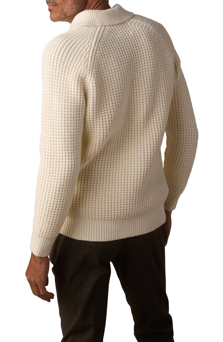The Normal Brand Waffle Cotton Blend Polo Sweater, Alternate, color, Ivory