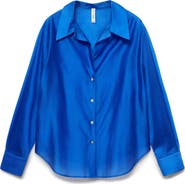 MANGO Satin Button-Up Shirt