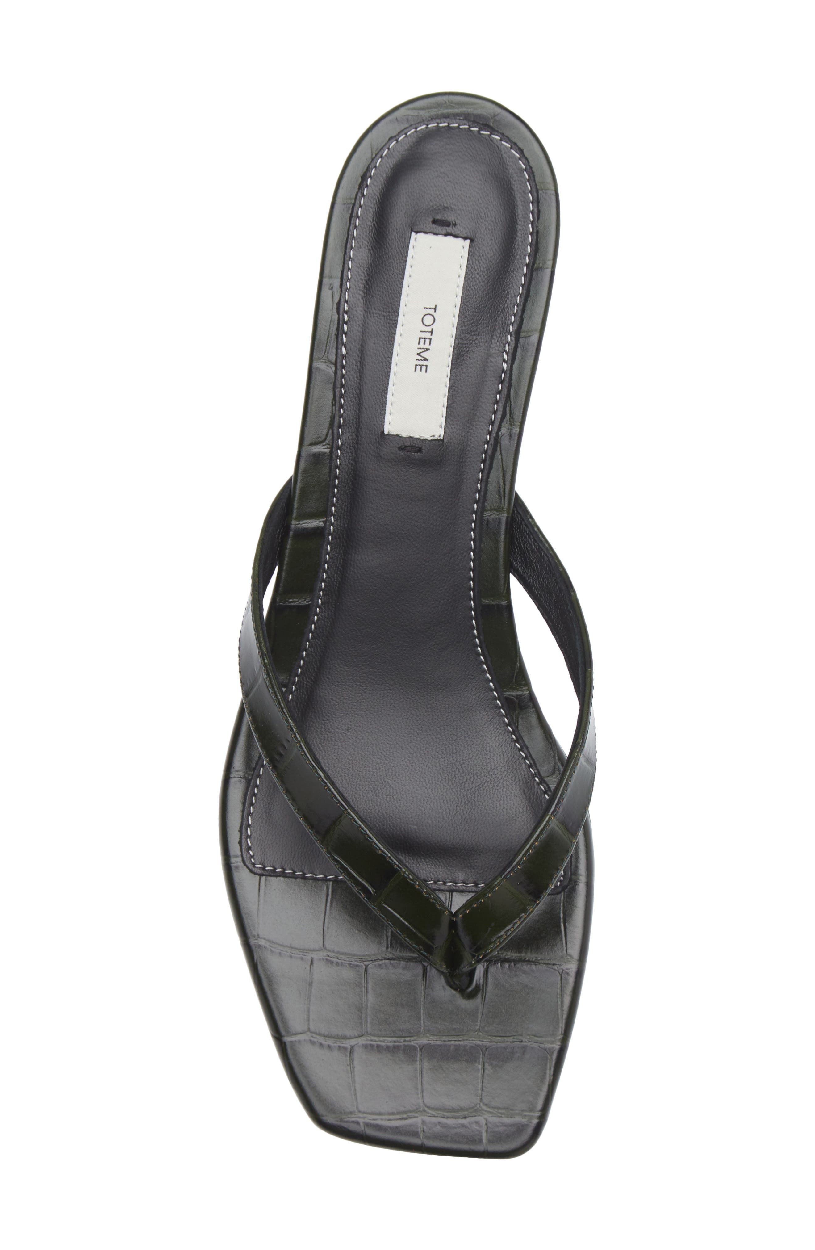 Croc Embossed Kitten Heel Flip Flop, Alternate, color, GREEN
