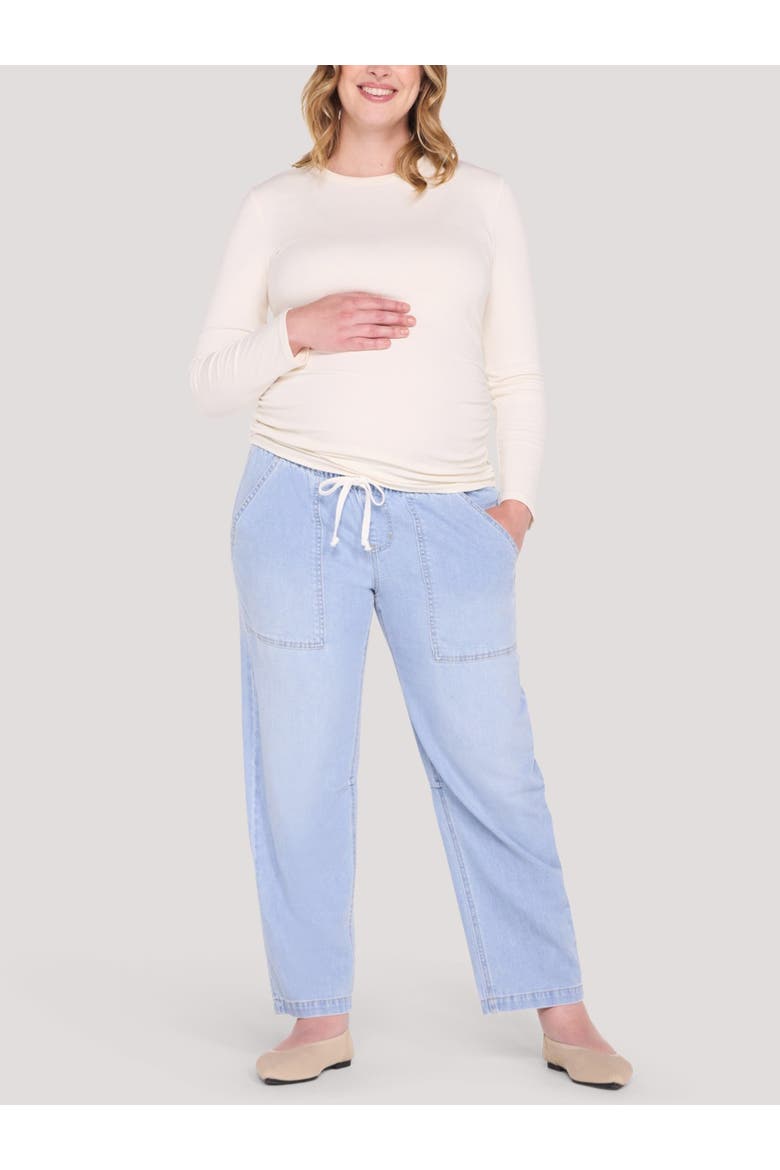 Pull-On Drawstring Barrel Jean, Alternate, color, Addie Light Wash