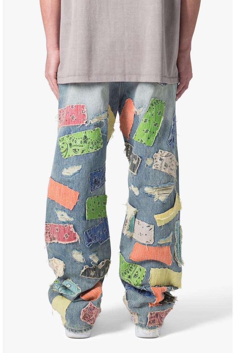 Ultrabaggy Ripped Bandana Patch Jeans, Alternate, color, BLUE/ MULTI