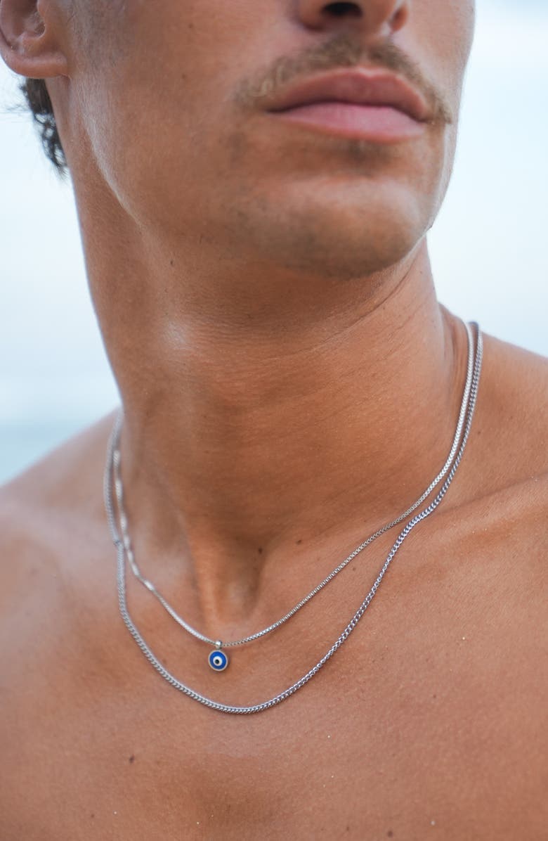 Estella Bartlett Men's Fine Curb Chain Necklace, Alternate, color, Silver/ Gold