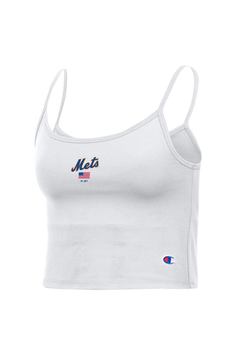 Women's Champion White New York Mets America Scoop Tank Top, Alternate, color, White
