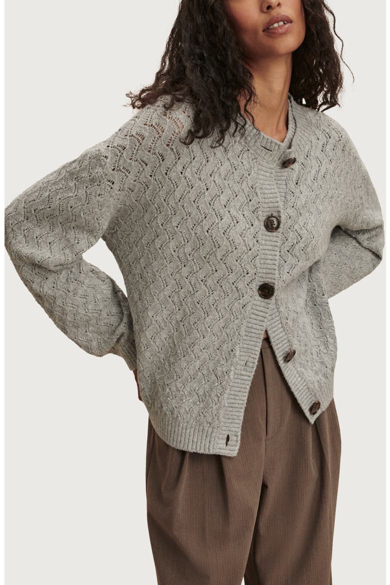 Hossler Pointelle Cardigan, Main, color, GREY