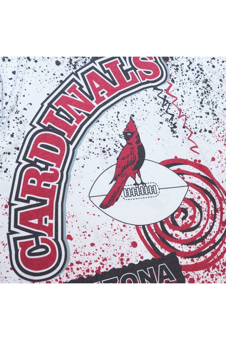 Men's Mitchell & Ness White Arizona Cardinals Team Burst Sublimated T-Shirt, Alternate, color, White