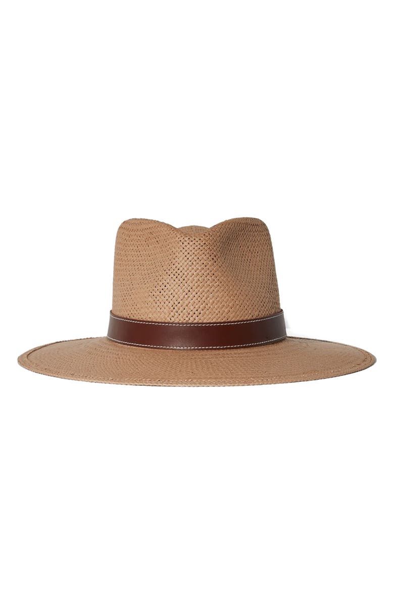 Janessa Leoné Halston Straw Fedora Hat, Main, color, 