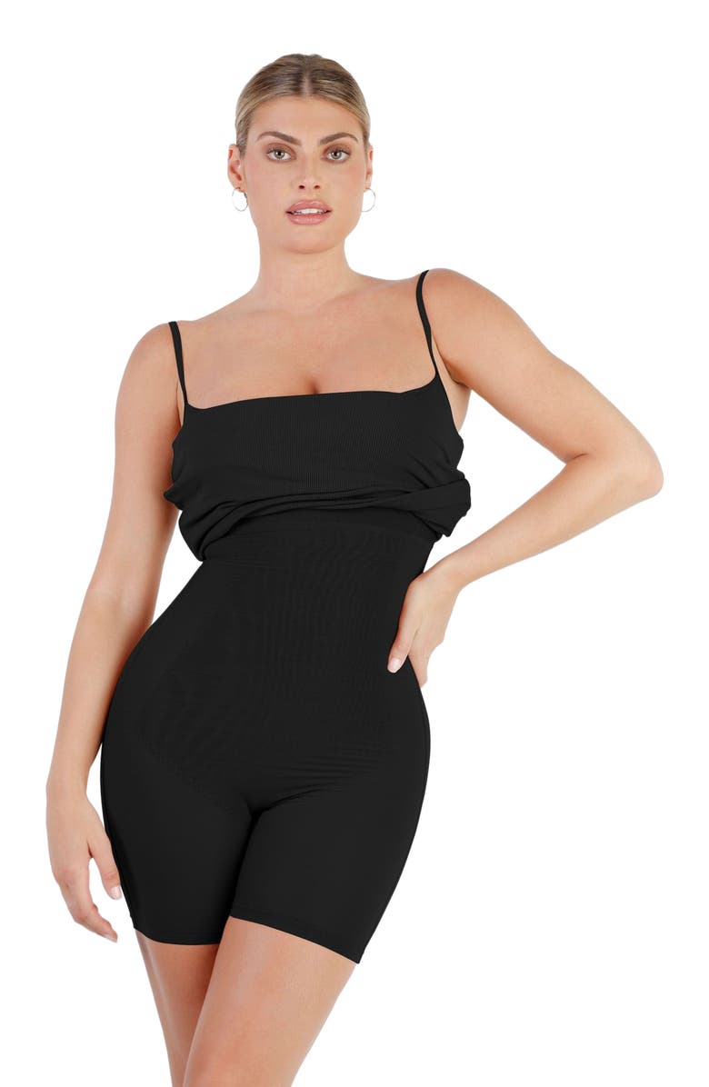 Popilush Shapewear Modal Sculpting Bodycon Dress, Alternate, color, Midnight Black