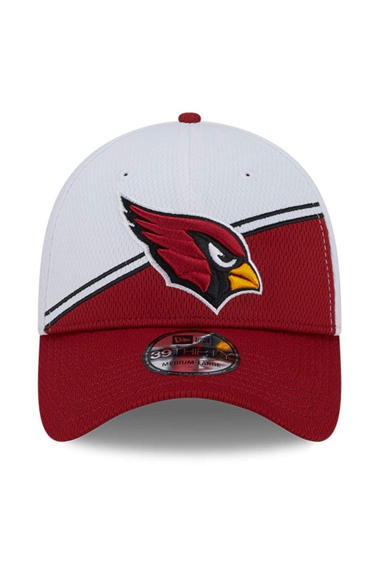 Men's New Era  White/Cardinal Arizona Cardinals 2023 Sideline 39THIRTY Flex Hat, Alternate, color, White