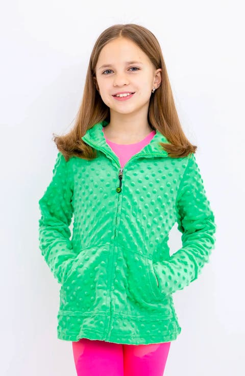 Minky Bubble Zip Hoodie (Big Kid)