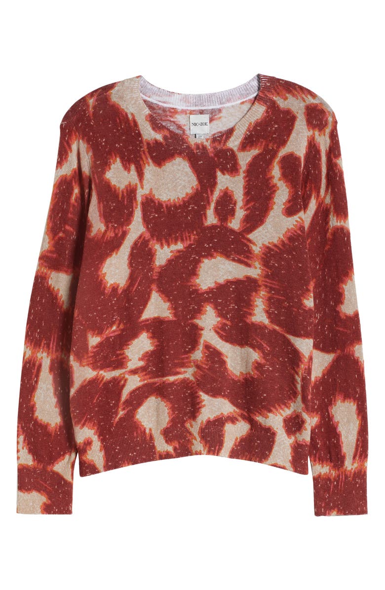 NIC+ZOE Abstract Animal Supersoft Sweater, Alternate, color, Spice Multi