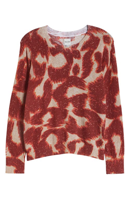 Nic + Zoe Nic+zoe Abstract Animal Supersoft Sweater In Burgundy