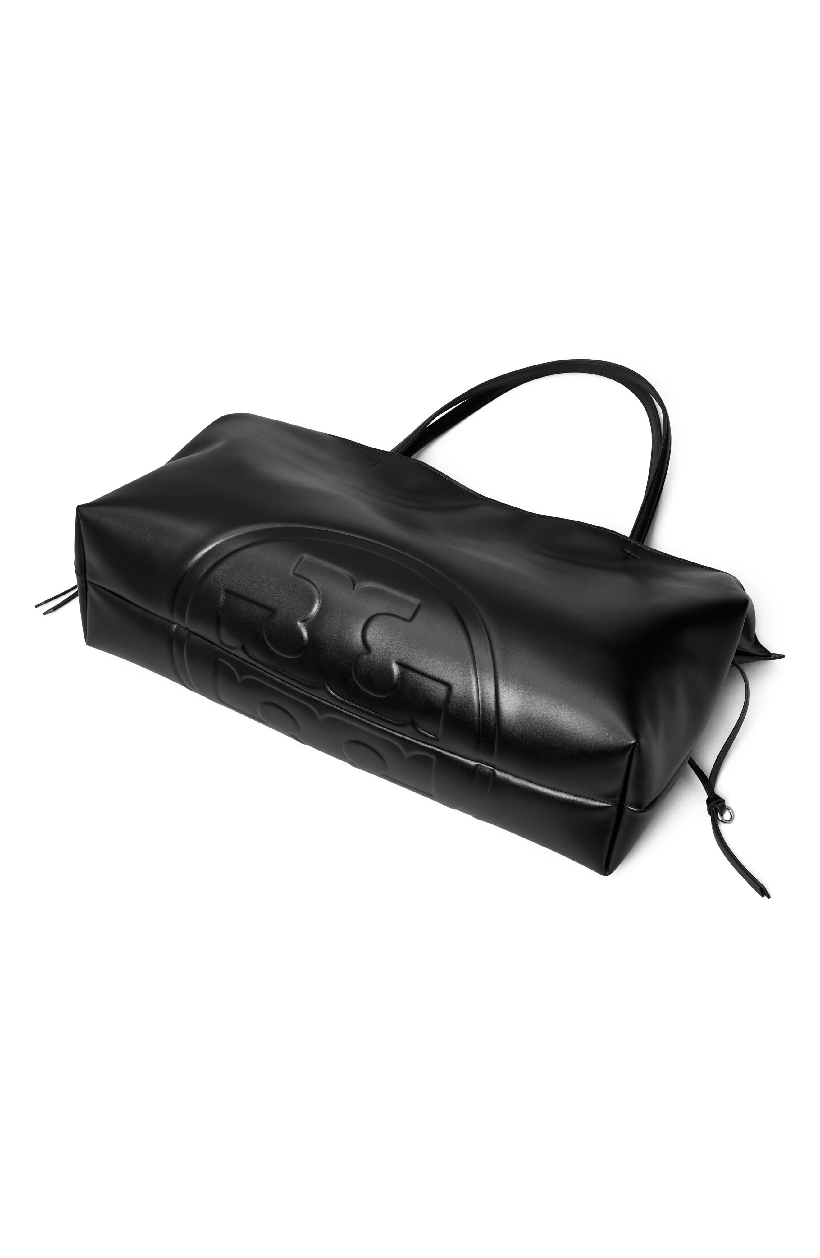 Tory Burch Small Ella Drawstring Tote Bag, Alternate, color, Black